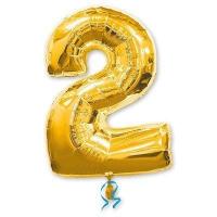 Цифра 2 золотая 1метр