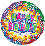 Happy Birthday 18" круг серпантин