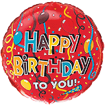 Happy Birthday 18" круг красный