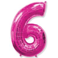 Цифра 6 малиновая 1м