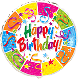 Happy Birthday 18" круг радуга